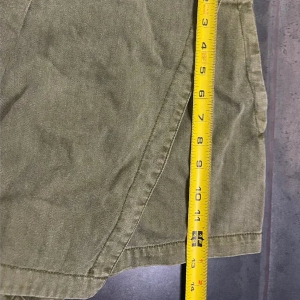Free People Olive Green Wrap-Front Denim Skort - Picture 6 of 7
